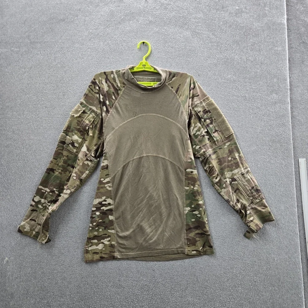 US Army Men Shirt M Green Camouflage Army Combat Shirt FR READ